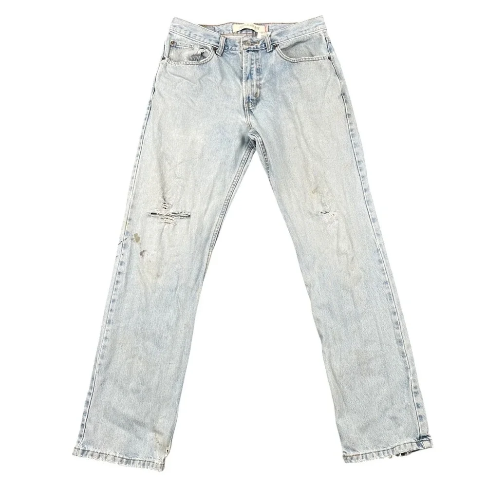 Levi's‎ 505 Regular Fit Jeans Light Wash Blue Mens 33x32 100% Cotton